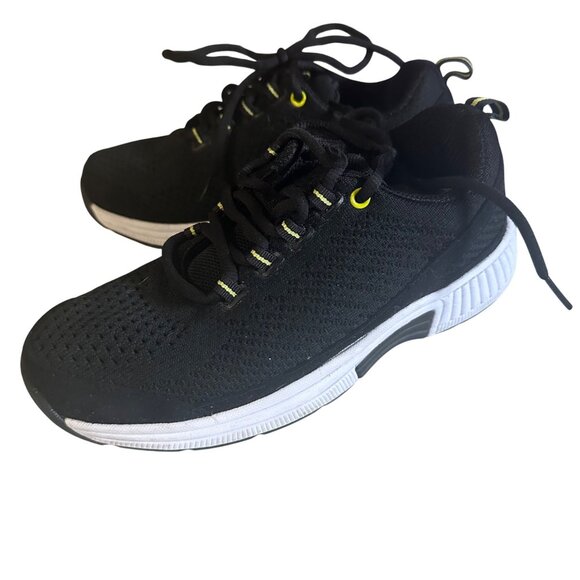 Orthofeet black and yellow sneaker size 6.5 B - Picture 1 of 6